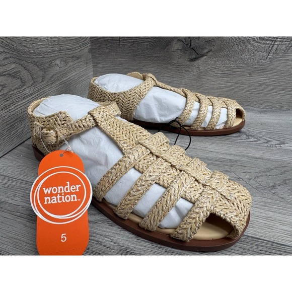 wonder nation Other - Wonder Nation Fisherman Sandals Natural Womens Size 5 NEW Summer Casual